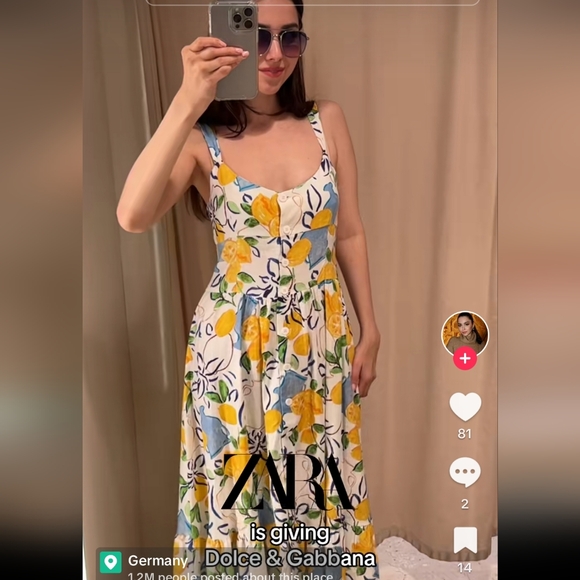 BNWT! Zara linen blend printed midi dress - Picture 12 of 14